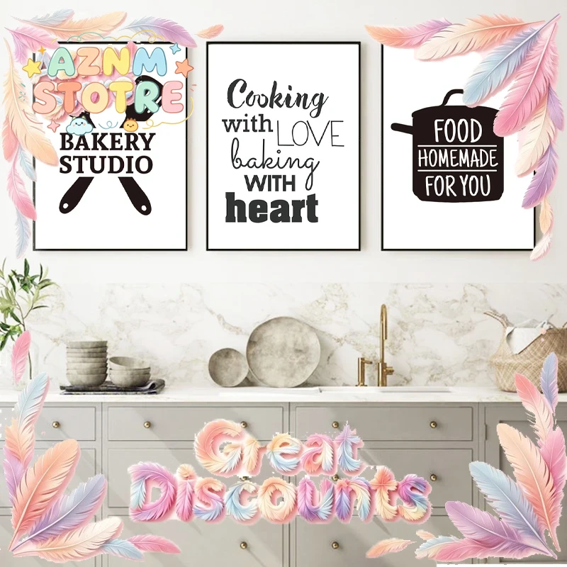 Home Cooking Quotes - Sevgiyle Yemek Pişirme Mutfak Sözleri Duvar