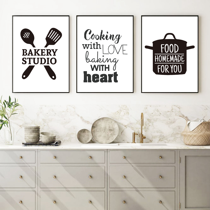 Home Cooking Quotes - Sevgiyle Yemek Pişirme Mutfak Sözleri Duvar
